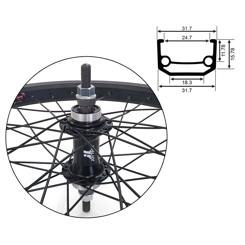 Damco Flip Flop Rear Wheel, COLOUR: Black, SIZE: 10mm