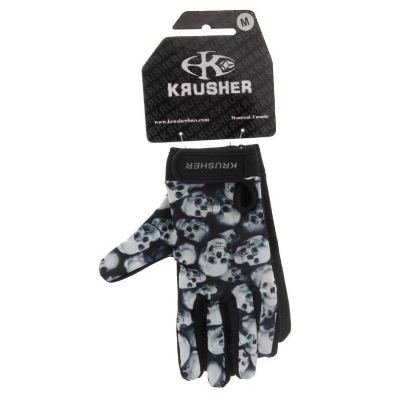 Krusher Pro Lite Gloves w/Strap, COLOUR: Skull, SIZE: Large