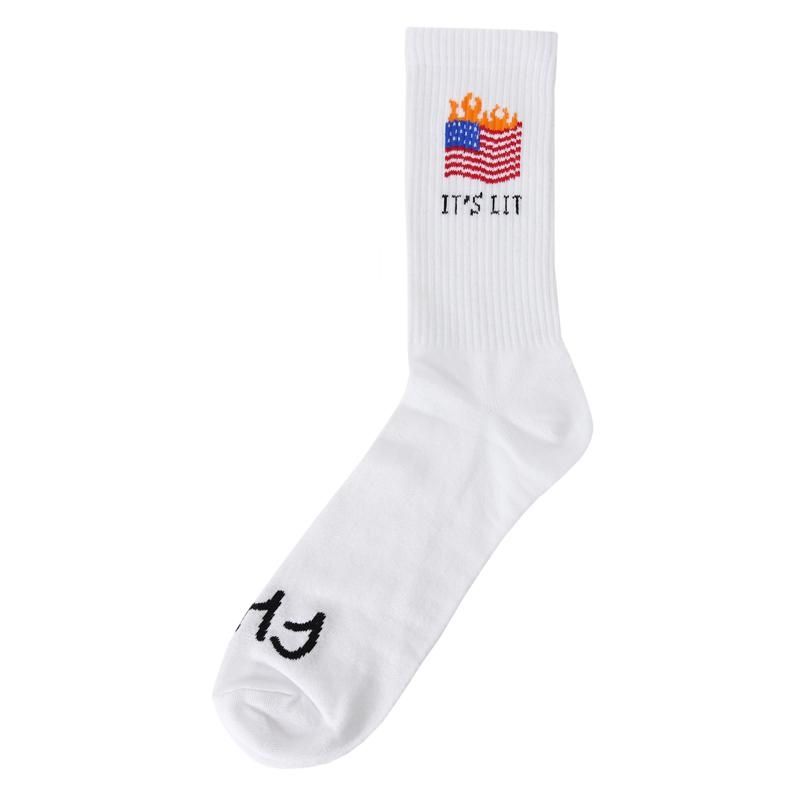 Cult It's Lit Socks, COLOUR: White, SIZE: One size fits all