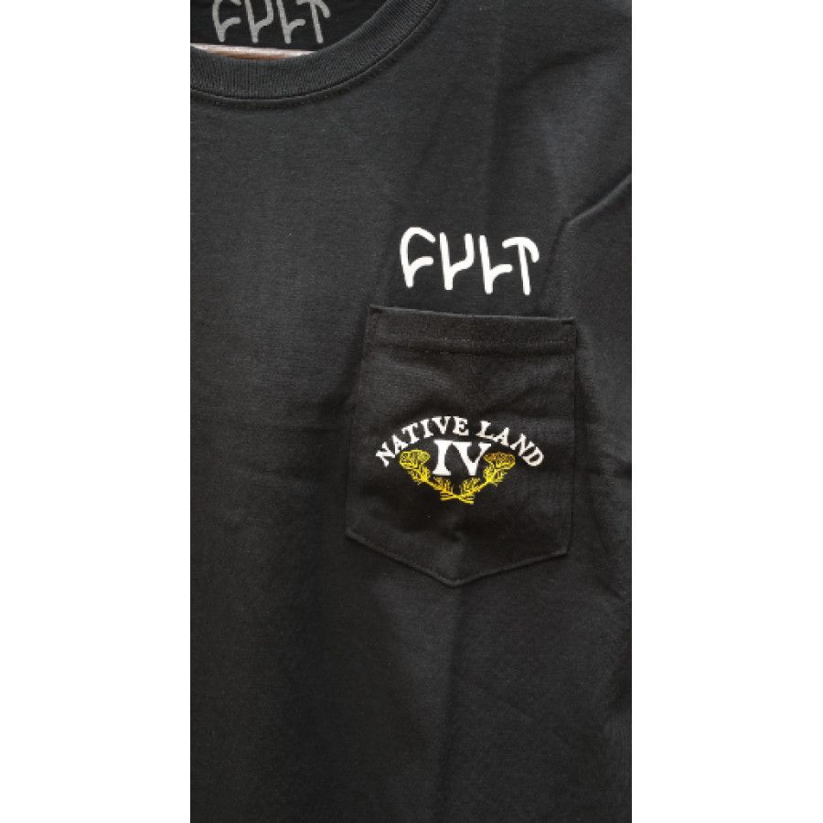 Cult Nativeland Pocket T-shirt, COLOUR: Black, SIZE: Large