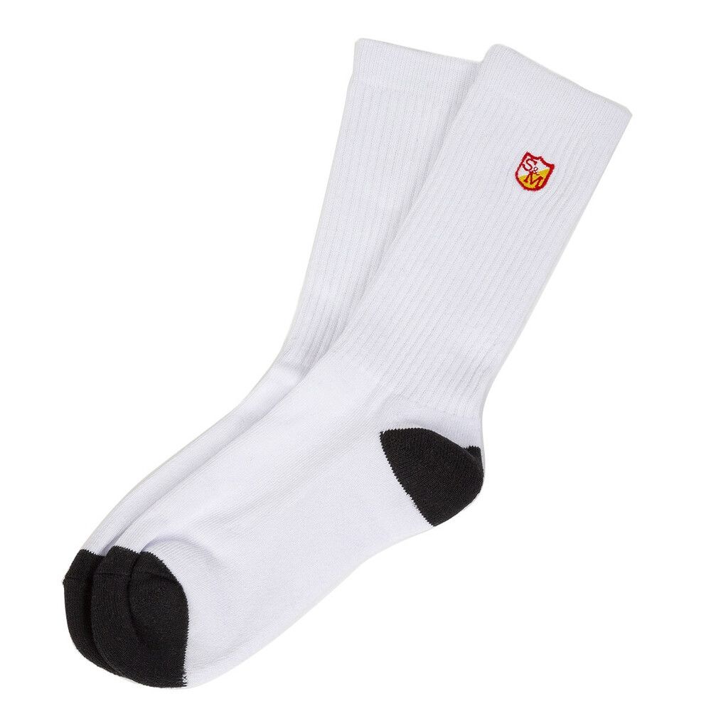 S&amp;M Block Socks, COLOUR: White, SIZE: 9-11