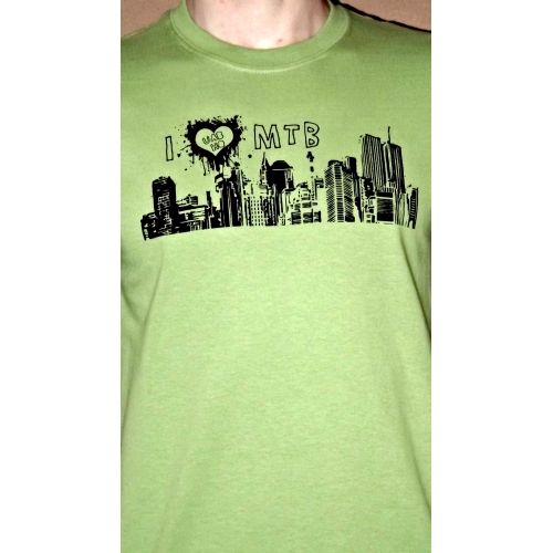 UAB HQ I Heart MTB T-shirt, COLOUR: Lime, SIZE: Large