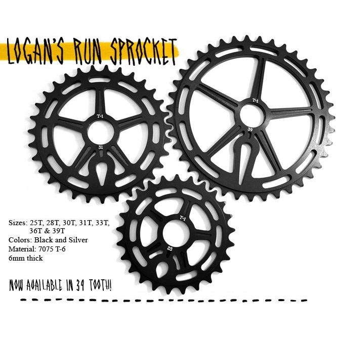 Terrible One Logan's Run Sprocket, COLOUR: Black, SIZE: 39T