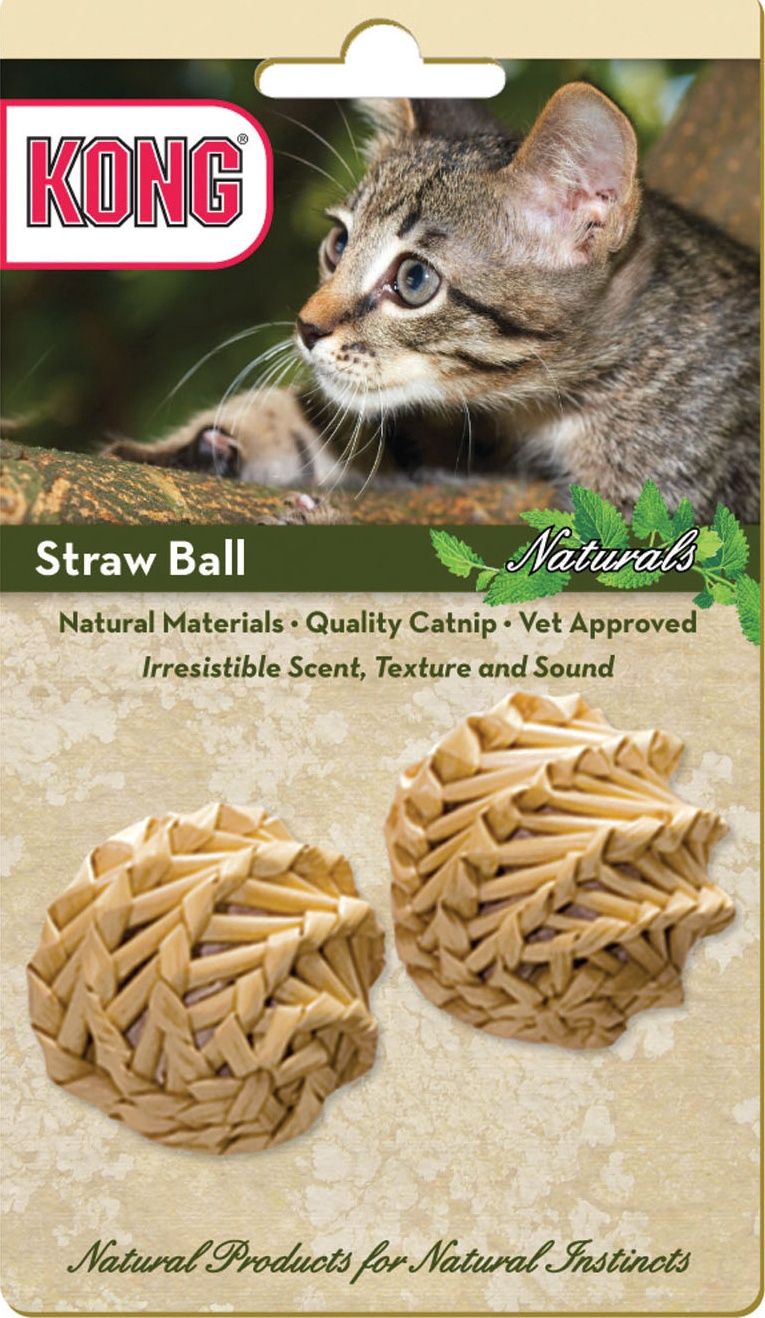 KONG Naturals Straw Balls 2-Pack Cat Toy