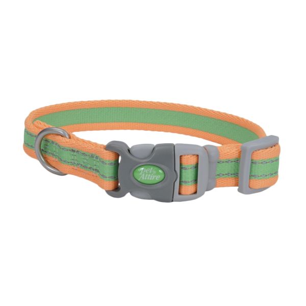 Pet AttirePro Adj Collar 3/4x10-14" Lime Orange