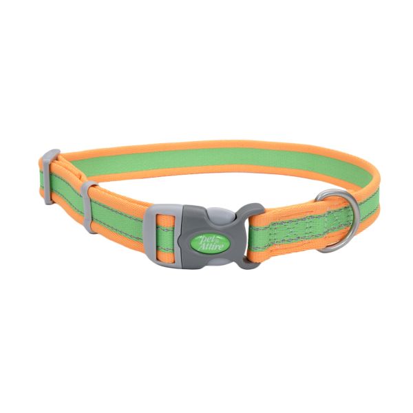 Pet AttirePro Adj Collar 1x14-20" Lime Orange