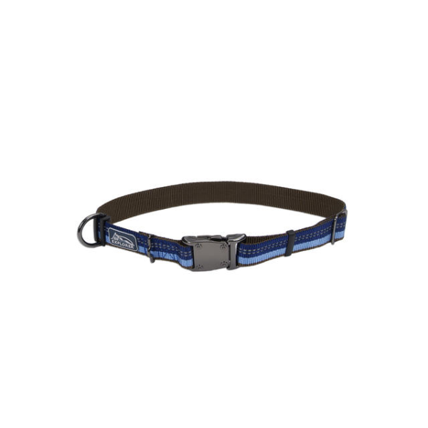 K9 Explorer Reflective Adj Collar 1" x 18" Sapphire