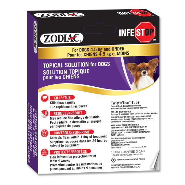 Zodiac Infestop Dogs Under 4.5KG