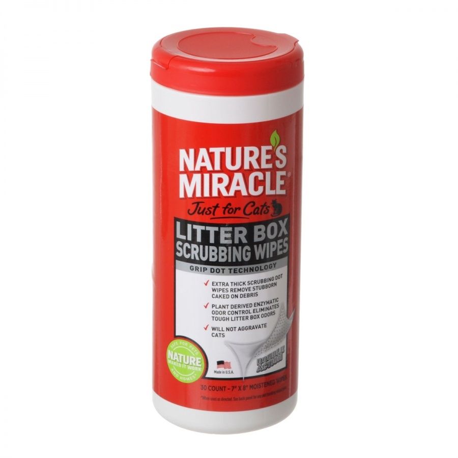 Nature's Miracle Just for Cats Litter Box Scrubbing Wipes, 30 Count