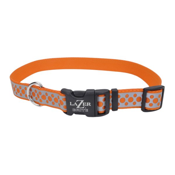 Lazer Brite Reflective Adj Collar 1x18" - 26" OrgAbRng