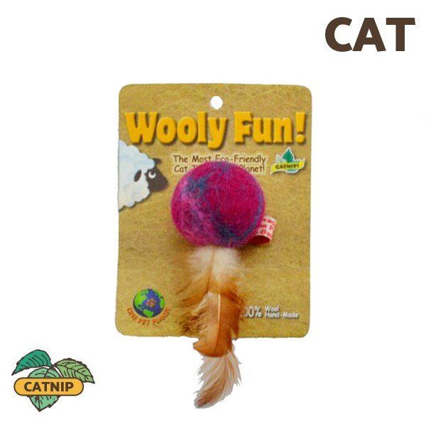 Amazing Wooly Feather Ball Cat Toy