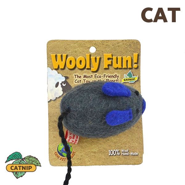 One Pet Planet Wooly Fun Big Mouse Toy