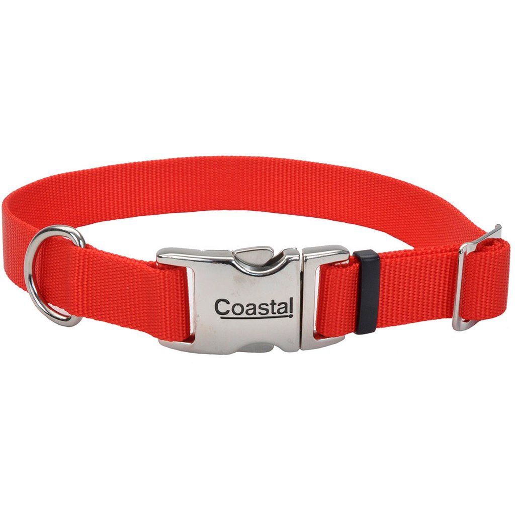 Titan Buckle Adj Nyl Collar 3/4" Red 18"