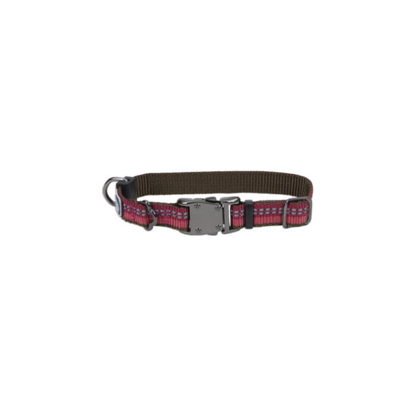 K9 Explorer Reflective Adj Collar 5/8"x14" Berry
