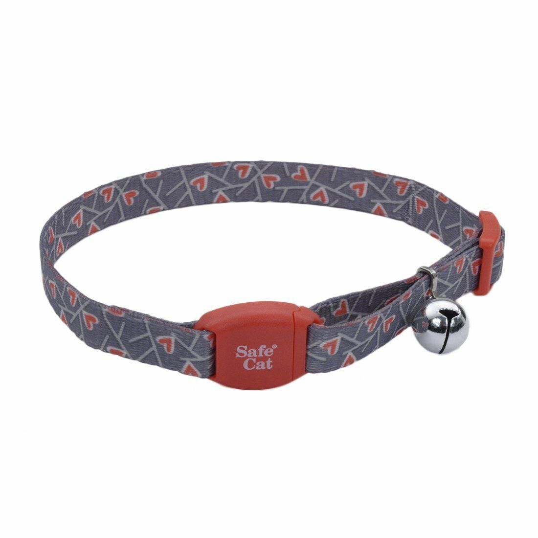 Coastal Safe Cat Salmon Heart Safety 8"-12" Breakaway Collar