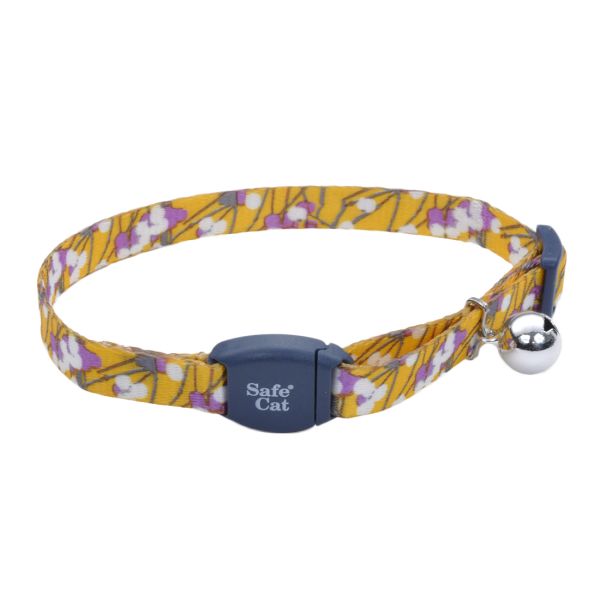 SafeCat Adj Breakaway Collar Magnetic Buckle 12" CharFlwer