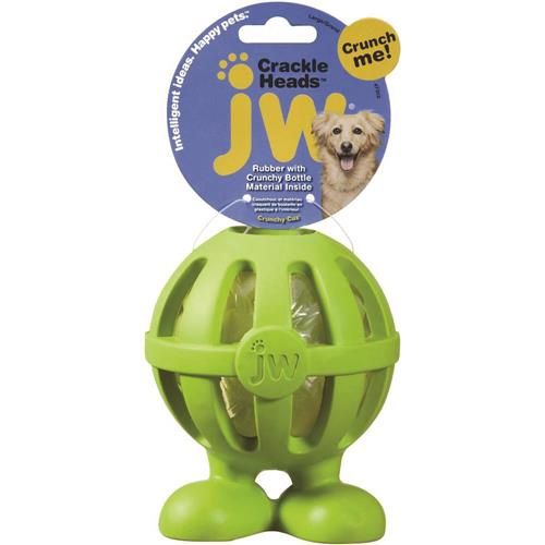 JW Pet Company Crackle Heads Crackle Cuz Dog Toy, Large, Colors Vary