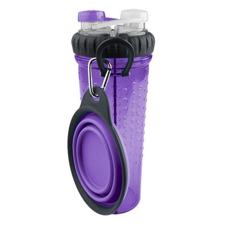 Dexas H-DuO with Companion Cup Purple Both You and Dog Dual Hydration Water Bott