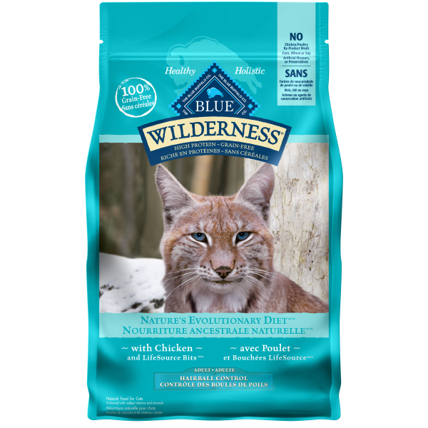 Blue Buffalo - Wilderness Indoor Adult Hairball Control Cat Food - Chicken - 5lbs