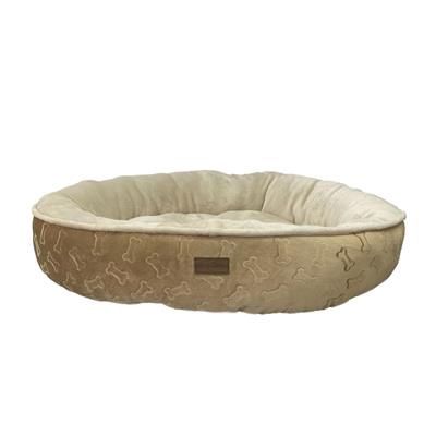 Embossed Bone Round bed Taupe 28"