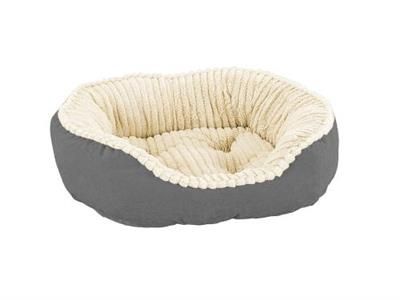 Carved Plush Bed Grey 26"