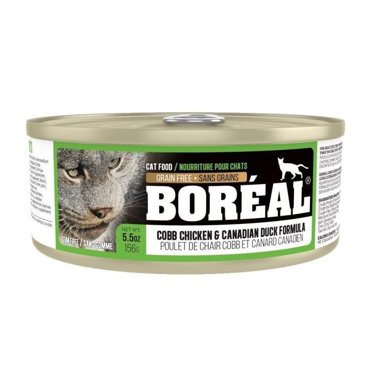 Boreal Cobb Chicken and Canadian Duck Grain-Free Canned Cat Food, 156g can