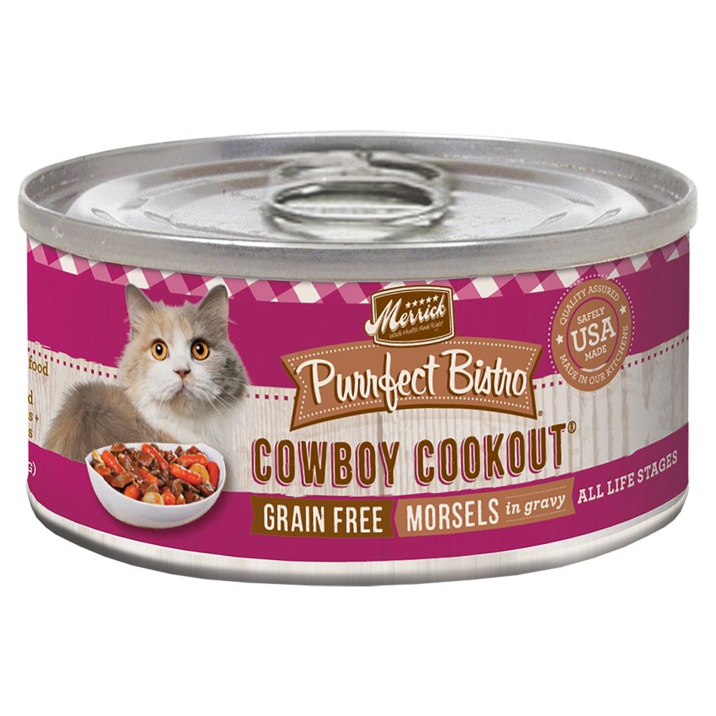 Merrick Purrfect Bistro Cowboy Cookout Morsels in Gravy 