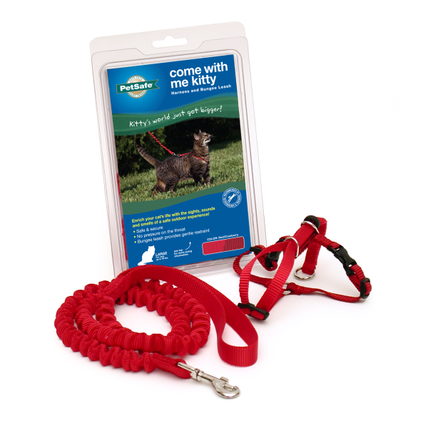 PetSafe Come With Me Kitty Harness &amp; Bungee Leash Large Red