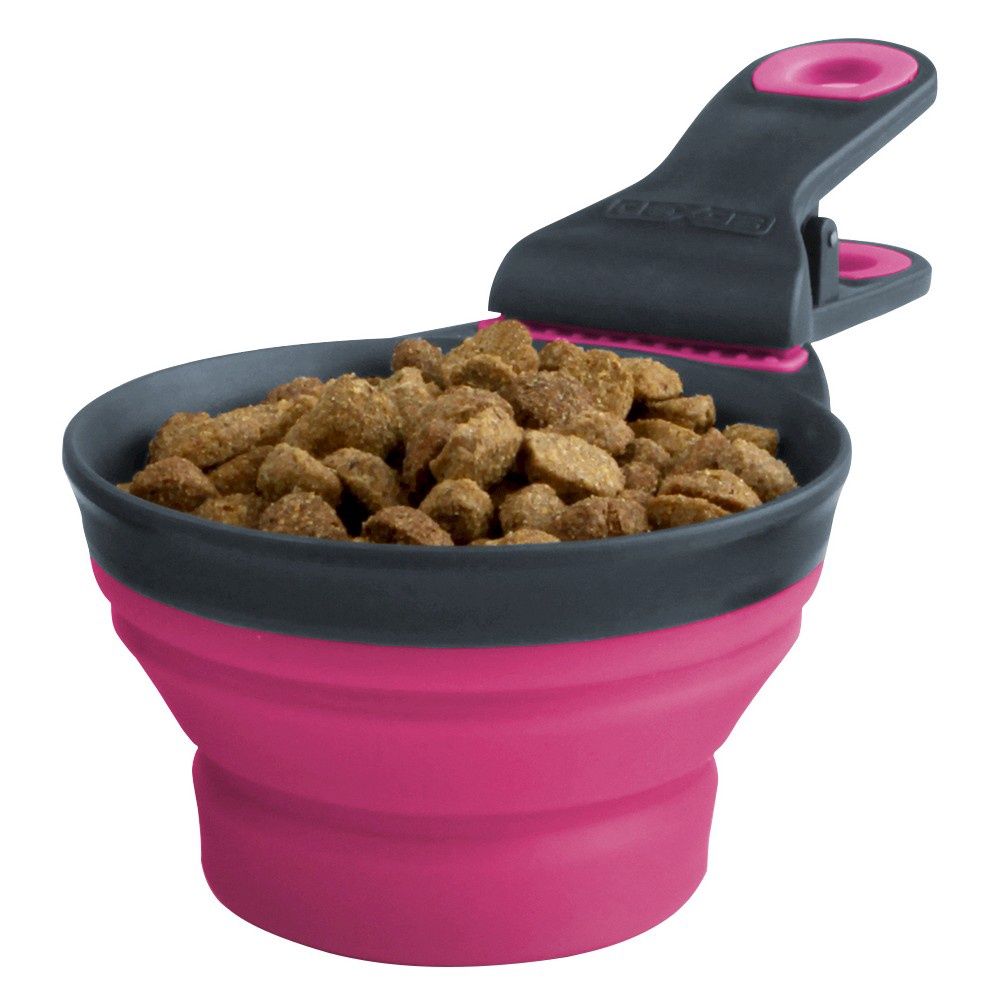 Dexas Popware Collapsible KlipScoop Pink 2Cup 16 oz for Pets