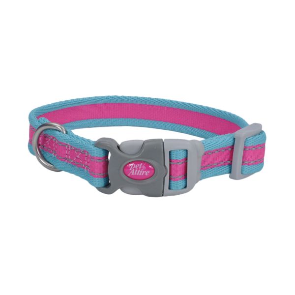 Pet Attire Pro Adj Collar 3/4"x8-12" FuchsiaTeal
