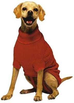 Fashion Pet - Classic Cable Dog Sweater, Red, X-Small