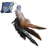 KONG Denim Ball With Feathers Catnip Toy