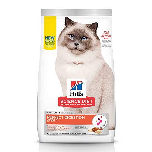 Science Diet Senior Adult 7+, Cat Dry Food Perfect Digestion Chicken 3.5 lb Bag