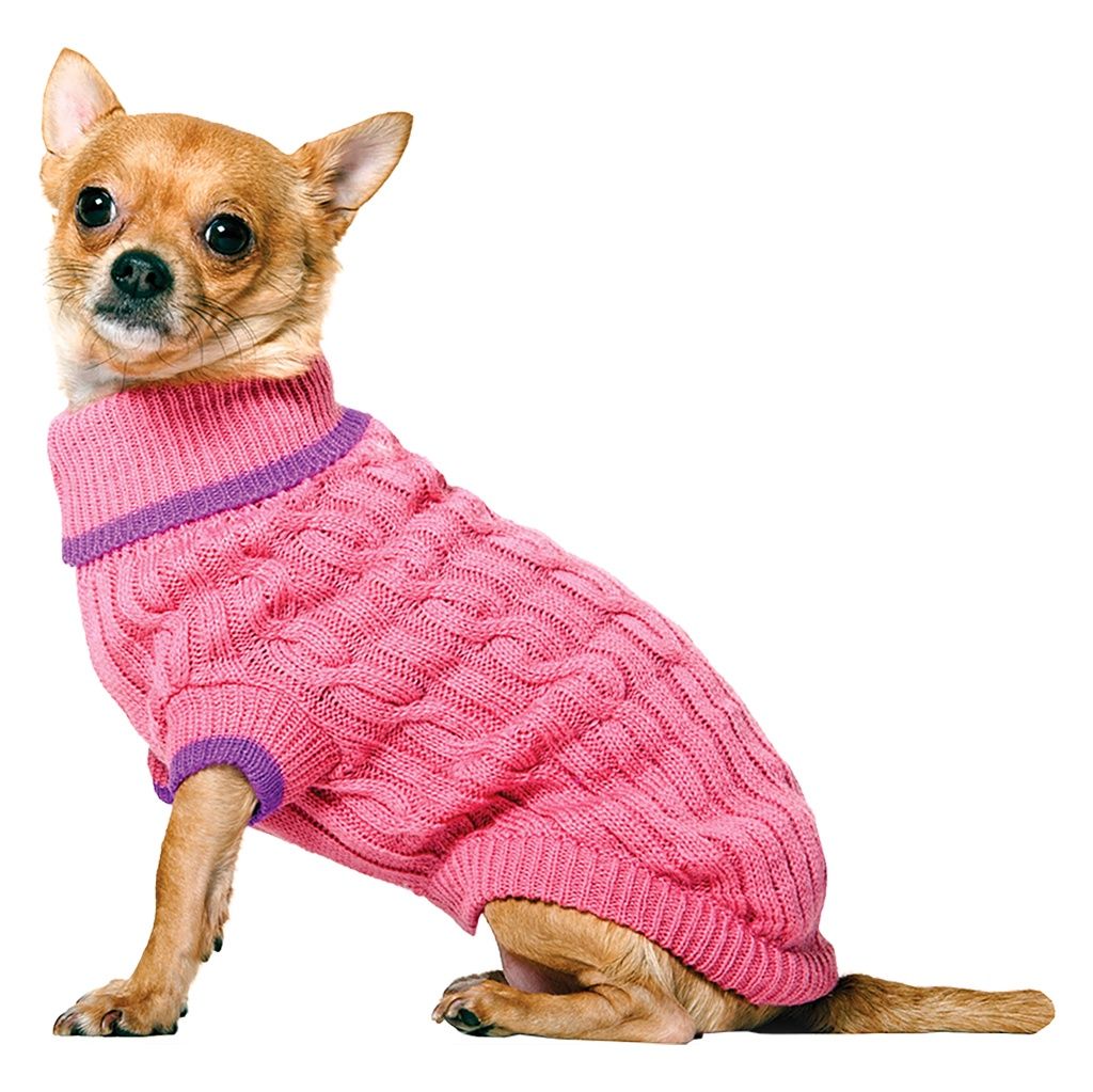 Fashion Pet - Classic Cable Sweater Pink Medium