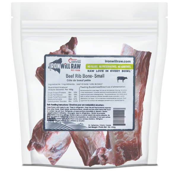 Iron Will Raw - Beef Rib Bone Sm - 1lb
