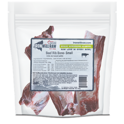 Iron Will Raw - Beef Rib Bone Sm - 1lb