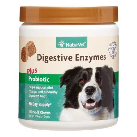 NaturVet -  Soft Chew Digestive Enzymes &amp; Probiotic - 120 Soft Chews