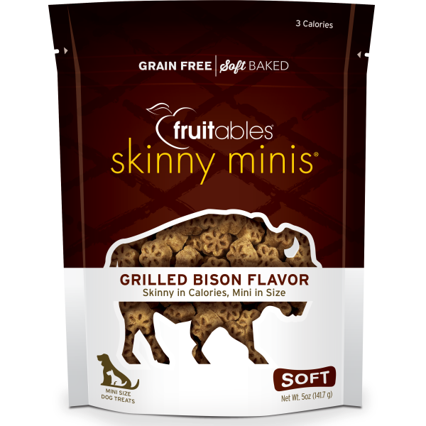 Fruitables - Skinny Mini Dog Treats Grilled Bison - 141g
