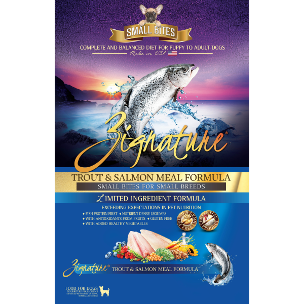 Zignature - Trout &amp; Salmon Small Bite Dry Dog Food - 4lbs
