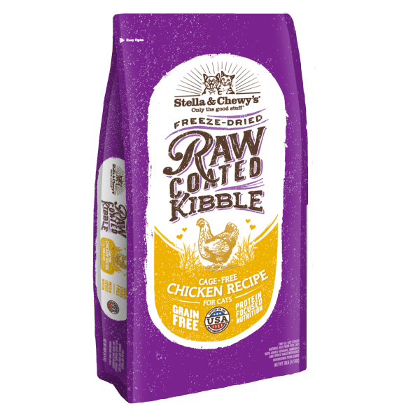 Stella&amp;Chewys- Cat RawCoated Kibble GF CageFree Chicken-  10 lb