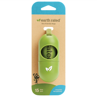 earth Rated - Poop Bags - Leash Dispender w/ 1 Roll Unscented / 15 Bags