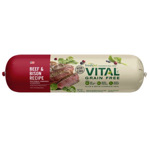Freshpet Vital Grain Free Beef &amp; Bison Recipe Dog Food - 2lbs