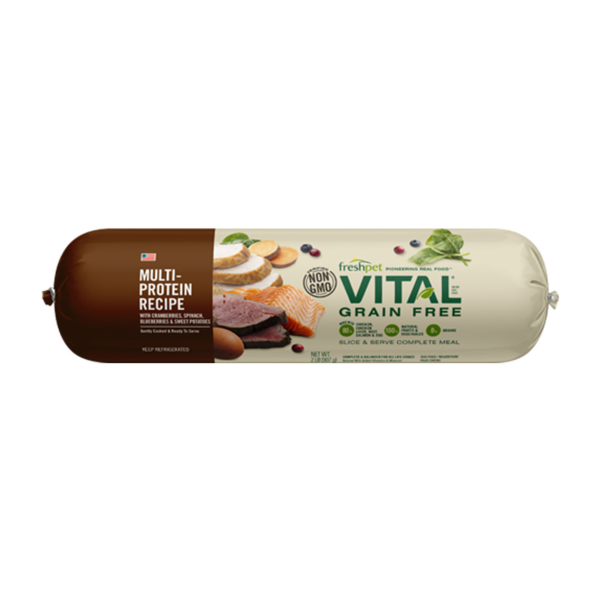 FreshPet Vital Slice &amp; Serve Roll Chicken, Beef, Salmon &amp; Egg Dog Food - 2lbs