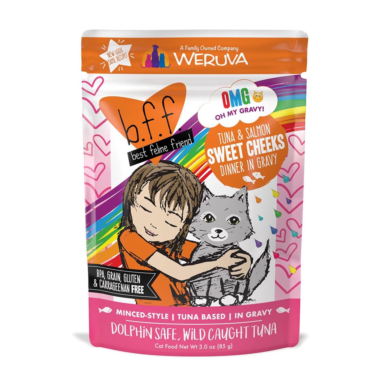 BFF - Tuna &amp; Salmon Sweet Cheeks Recipe in Gravy Cat Food Pouch