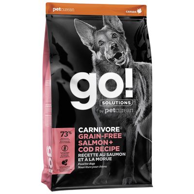 GO! - Solutions Carnivore Grain Free Salmon + Cod Recipe Dry Dog Food - 22lbs
