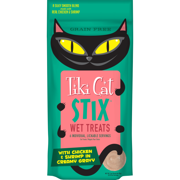 Tiki Cat -  Stix Wet Treats GF Chicken &amp; Shrimp  - 3 oz