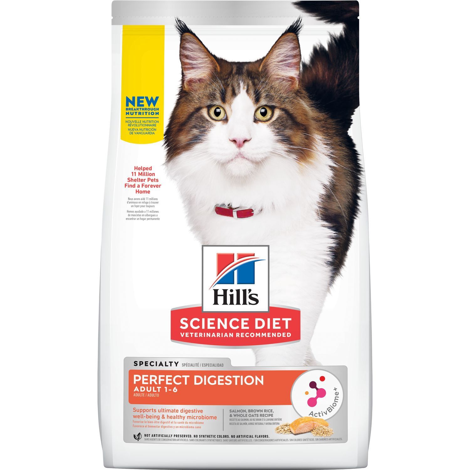 Hill's Science Diet Adult Perfect Digestion Salmon, Brown Rice, and Whole Oats Recipe Cat Food - 3.5lbs