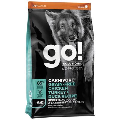 GO! - Solutions Carnivore Grain Free Chicken, Turkey + Duck Adult Recipe Dry Dog Food - 3.5lbs