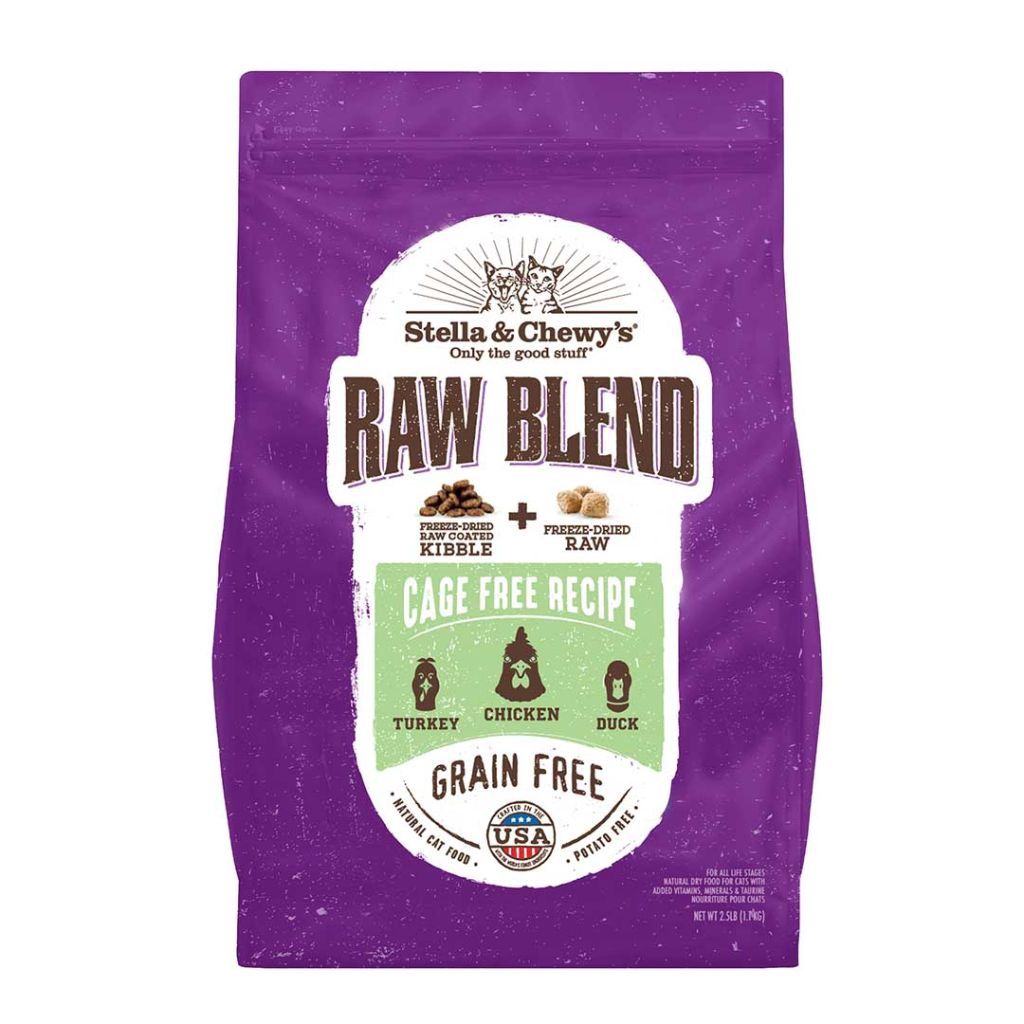 Stella &amp; Chewy's - Raw Blend - Cage Free Recipe -  Turkey, Chicken, Duck - Dry Cat Food - 10lbs