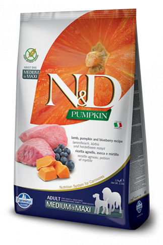 Farmina N&amp;D - Pumpkin Lamb Blueberry Med Maxi Adult  - 2.5kg
